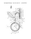 MACHINE FOR FORMING AND FILLING CONTAINERS COMPRISING A STABILIZATION AREA     FOR STABILIZING THE LIQUID INSIDE THE CONTAINERS diagram and image