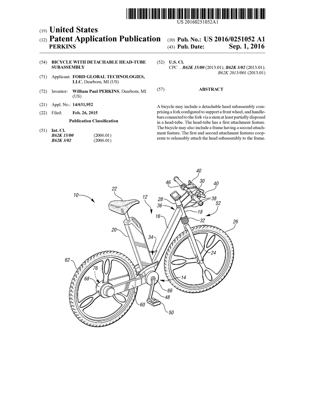 BICYCLE WITH DETACHABLE HEAD-TUBE SUBASSEMBLY - diagram, schematic, and image 01