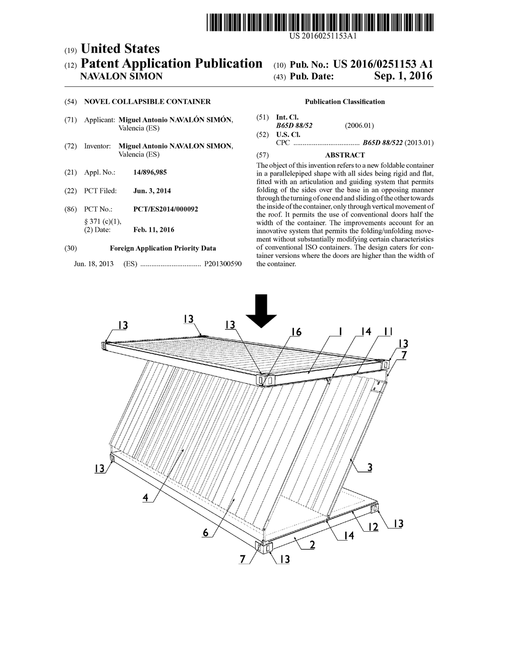 Novel Collapsible Container - diagram, schematic, and image 01