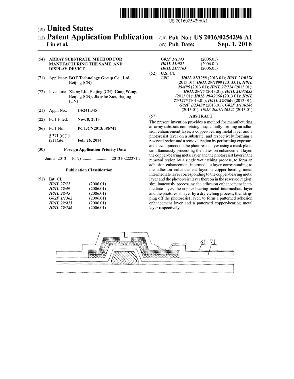 Array Substrate, Method for Manufacturing the Same, and Display Device - diagram, schematic, and image 01