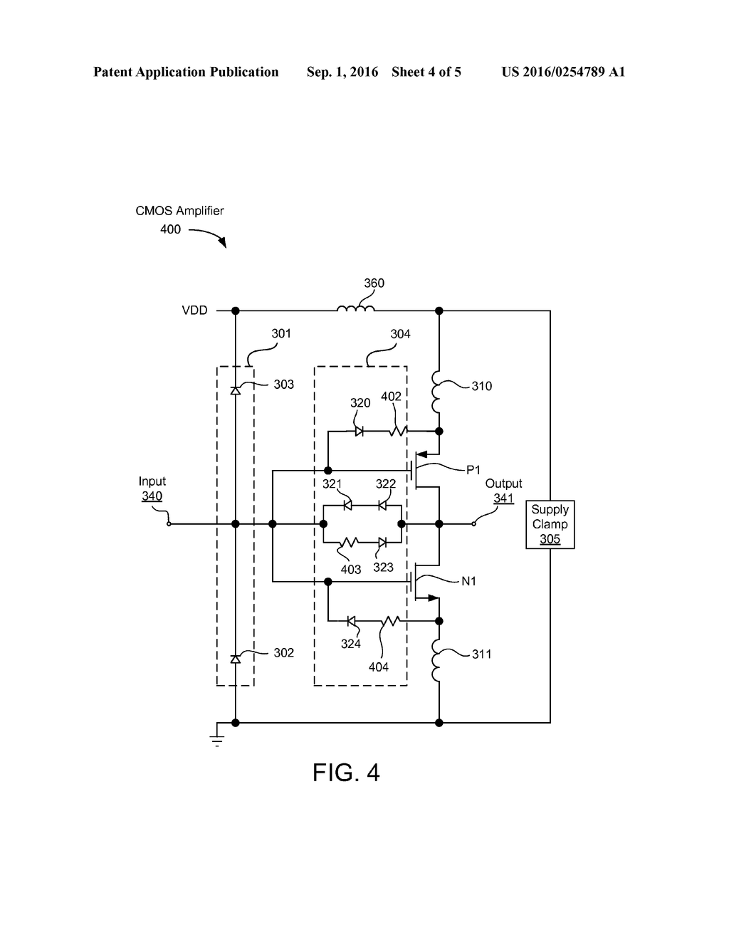 ELECTROSTATIC DISCHARGE PROTECTION FOR CMOS AMPLIFIER - diagram, schematic, and image 05