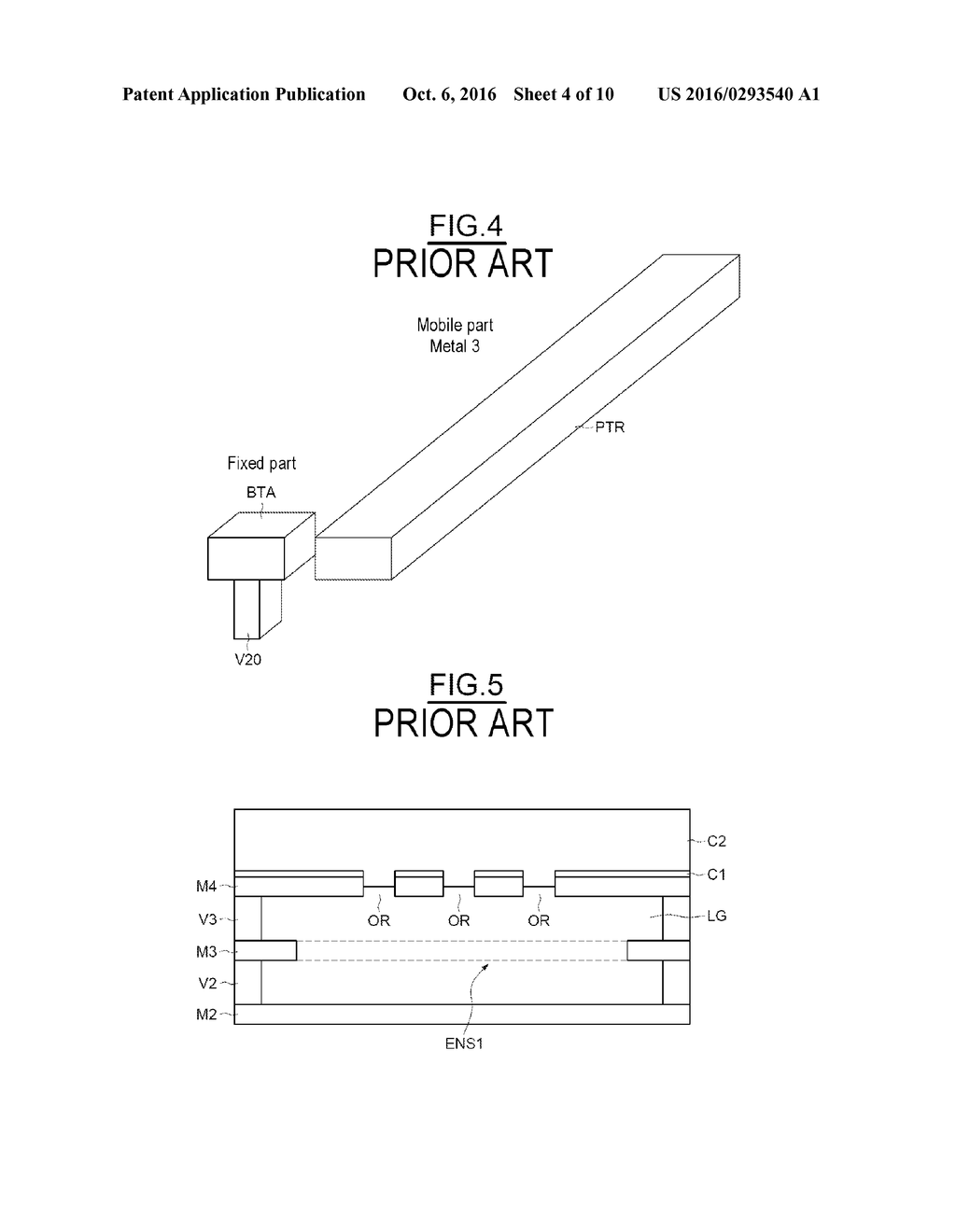 Metallic Device Having Mobile Element in a Cavity of the BEOL of an     Integrated Circuit - diagram, schematic, and image 05