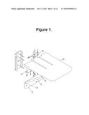 Wall-Mounted Stud-Supported Folding Seat diagram and image