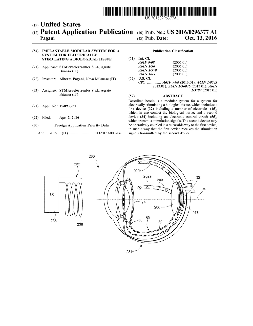 IMPLANTABLE MODULAR SYSTEM FOR A SYSTEM FOR ELECTRICALLY STIMULATING A     BIOLOGICAL TISSUE - diagram, schematic, and image 01