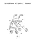 Collapsible Rolling Walker diagram and image