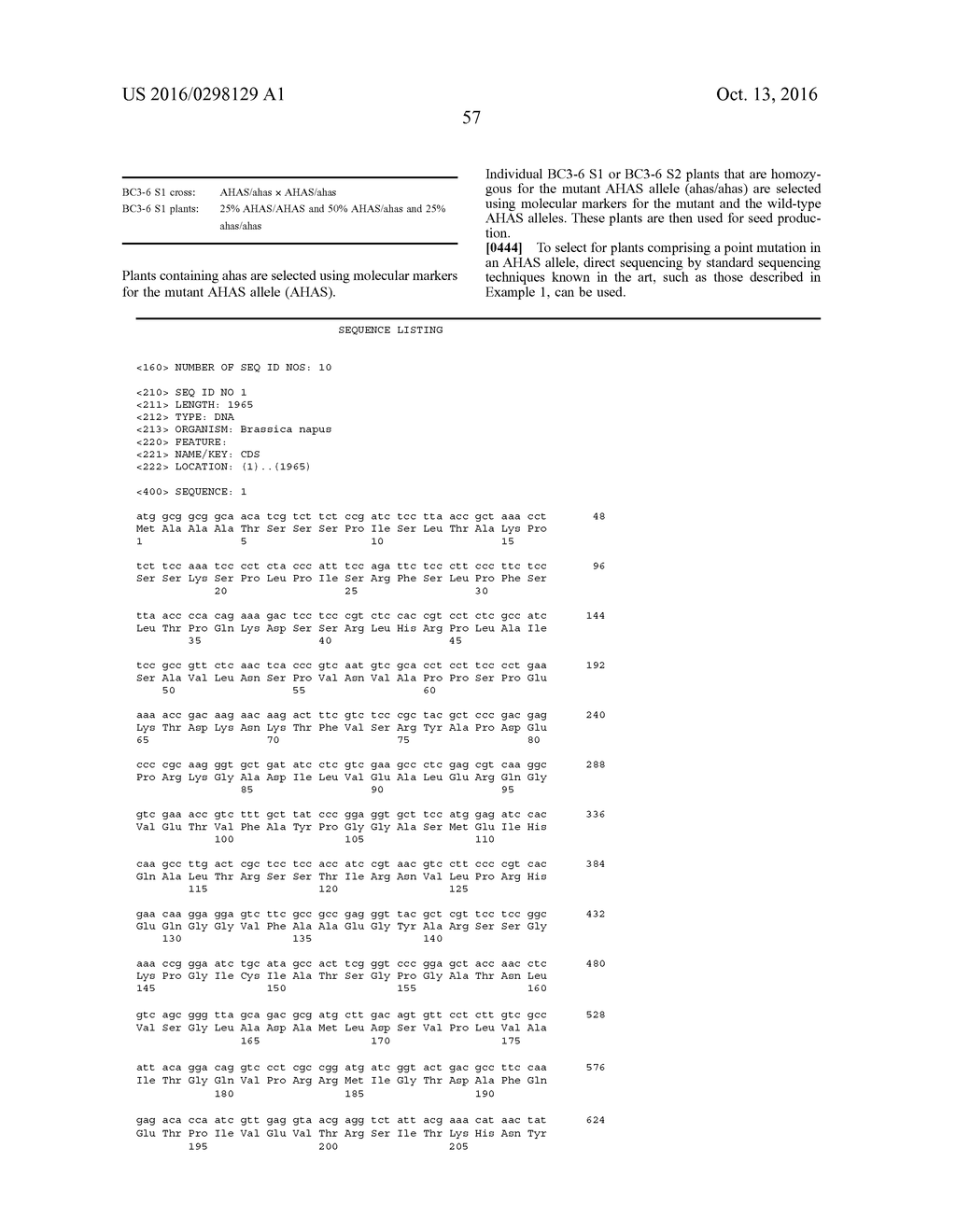 ALS INHIBITOR HERBICIDE TOLERANT MUTANT PLANTS - diagram, schematic, and image 66