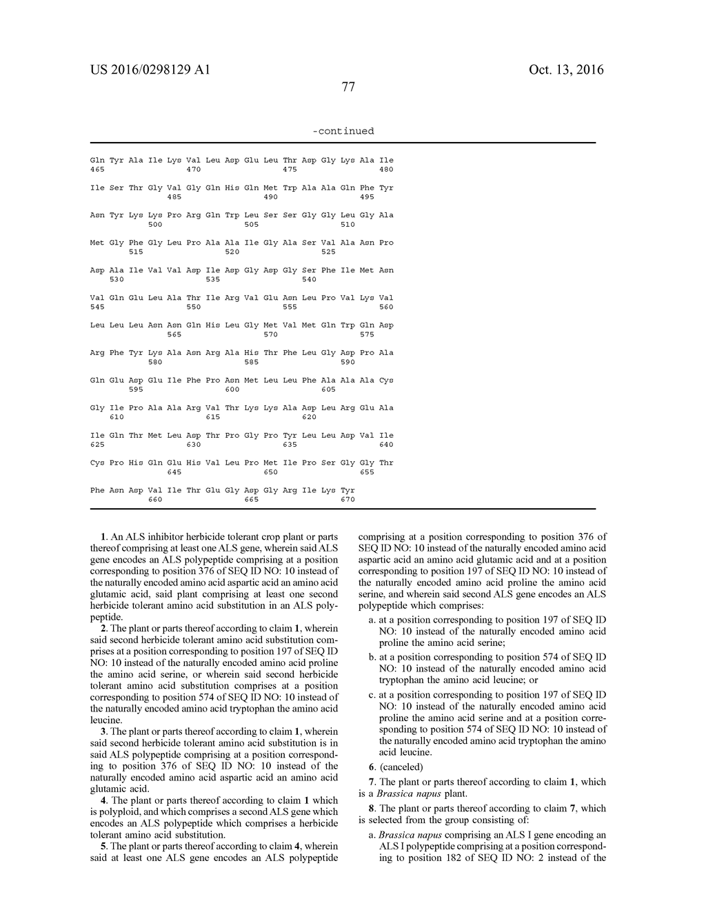 ALS INHIBITOR HERBICIDE TOLERANT MUTANT PLANTS - diagram, schematic, and image 86