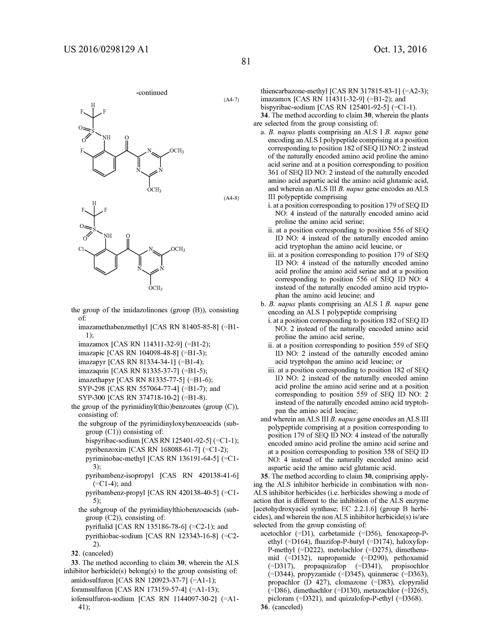 ALS INHIBITOR HERBICIDE TOLERANT MUTANT PLANTS - diagram, schematic, and image 90