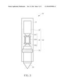 TOUCH STYLUS CAPABLE OF DETECTING PRESSURE ON A TIP AND RELATED     OPTICAL-MECHANICAL SYSTEM diagram and image