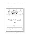 DEVICE, METHOD, AND GRAPHICAL USER INTERFACE FOR ACCESSING AN APPLICATION     IN A LOCKED DEVICE diagram and image