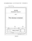 DEVICE, METHOD, AND GRAPHICAL USER INTERFACE FOR ACCESSING AN APPLICATION     IN A LOCKED DEVICE diagram and image