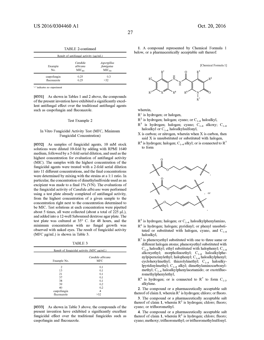 NOVEL ANTIFUNGAL OXODIHYDROPYRIDINECARBOHYDRAZIDE DERIVATIVE - diagram, schematic, and image 28