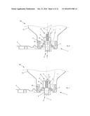 DEVICE FOR DISPENSING FLUIDS SUITED TO BE APPLIED TO CONTAINERS AND     RELATED DISPENSING SYSTEM diagram and image