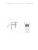 Draped effect pleats specifically positioned and used on top sections of     women s nightclothes at breast level so that women can wear them decently diagram and image