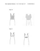 Draped effect pleats specifically positioned and used on top sections of     women s nightclothes at breast level so that women can wear them decently diagram and image