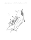 ARTICLE OF FOOTWEAR INCORPORATING A CURVED KNITTED LACING ELEMENT diagram and image