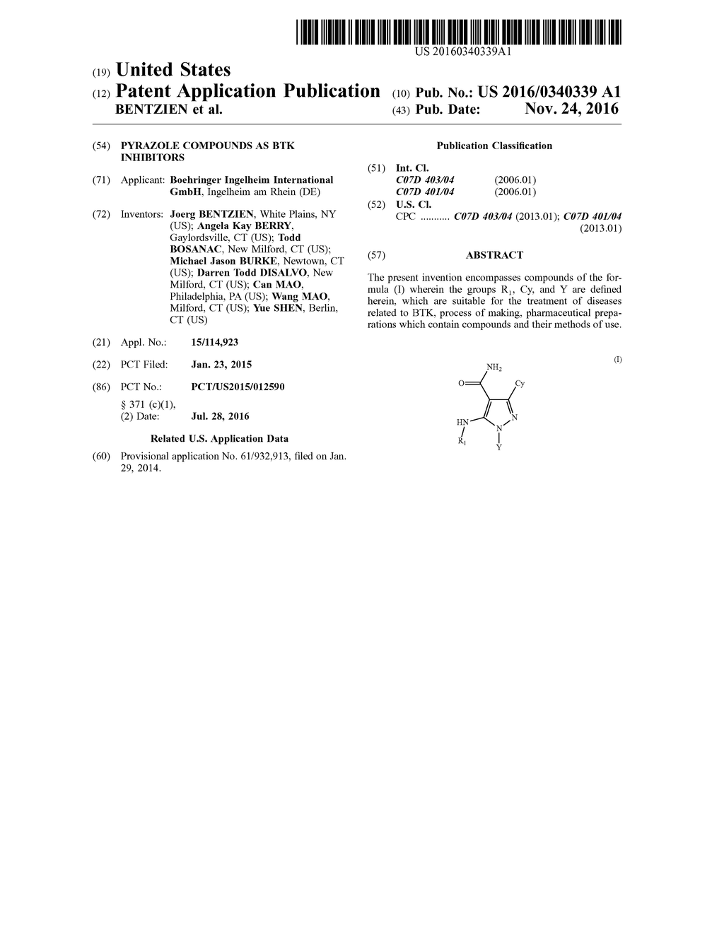 PYRAZOLE COMPOUNDS AS BTK INHIBITORS - diagram, schematic, and image 01