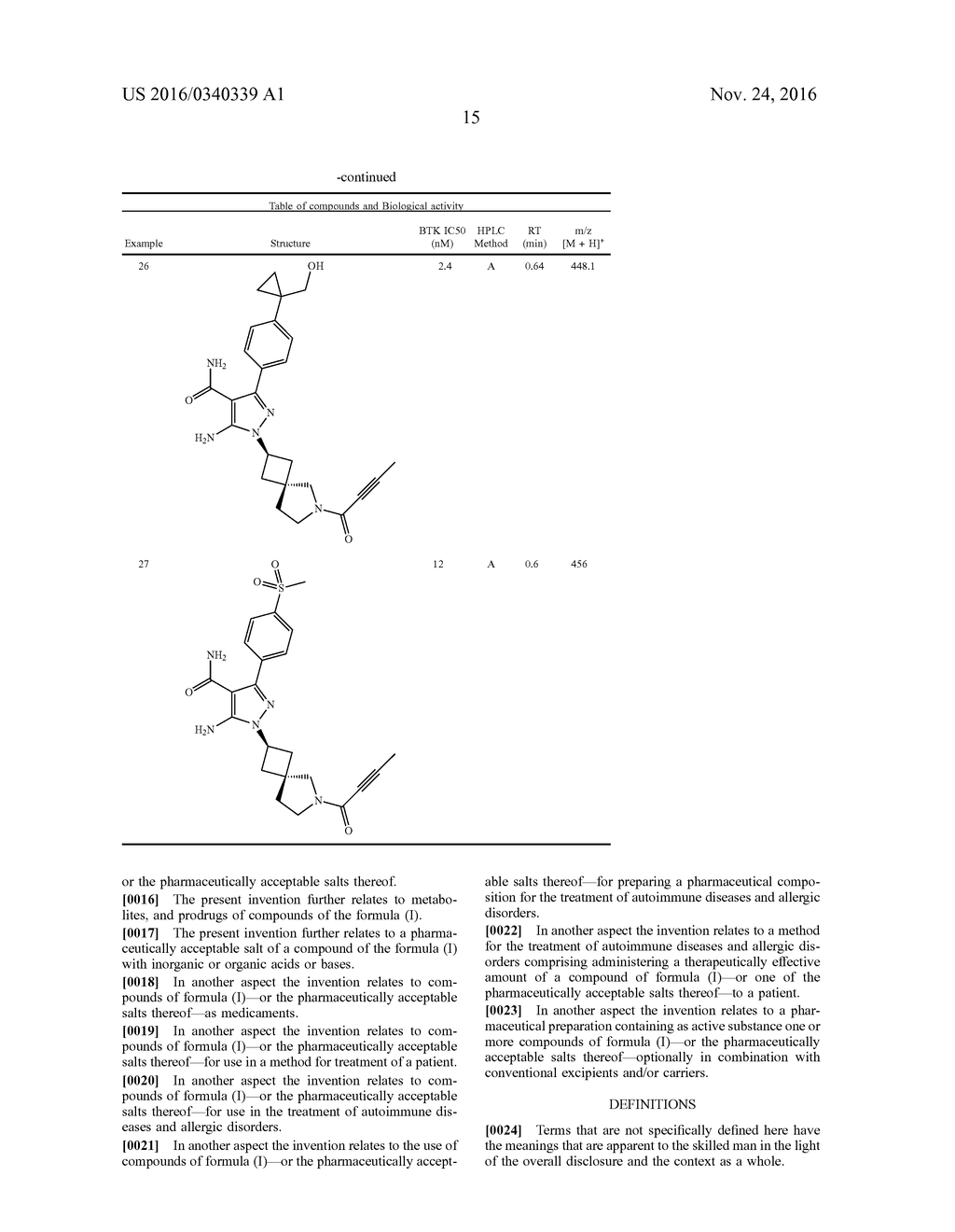 PYRAZOLE COMPOUNDS AS BTK INHIBITORS - diagram, schematic, and image 16