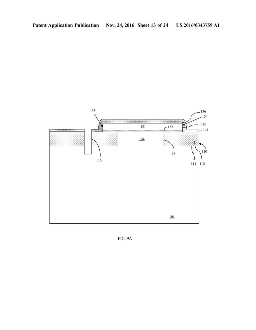 PHOTODETECTOR AND METHOD OF FORMING THE PHOTODETECTOR ON STACKED TRENCH     ISOLATION REGIONS - diagram, schematic, and image 14