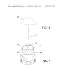 Backpack with Electronic Device Storage and Umbrella Compartment diagram and image