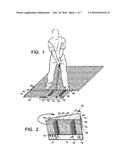 Portable golf impact practice mat diagram and image