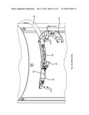 COMMUNICATION TOWER PANEL SECURITY DEVICE EMPLOYING FLEXIBLE PLASTIC     BANDING AND A CONNECTING/TENSIONING ASSEMBLY HAVING PASS-THROUGH CHANNELS     FOR SAFELY SECURING RADIATION-TRANSPARENT PANELS COVERING ANTENNA SERVICE     BAYS OF A WIRELESS TELECOMMUNICATION TOWER diagram and image