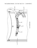 COMMUNICATION TOWER PANEL SECURITY DEVICE EMPLOYING FLEXIBLE PLASTIC     BANDING AND A CONNECTING/TENSIONING ASSEMBLY HAVING PASS-THROUGH CHANNELS     FOR SAFELY SECURING RADIATION-TRANSPARENT PANELS COVERING ANTENNA SERVICE     BAYS OF A WIRELESS TELECOMMUNICATION TOWER diagram and image