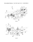 COMMUNICATION TOWER PANEL SECURITY DEVICE EMPLOYING FLEXIBLE PLASTIC     BANDING AND A CONNECTING/TENSIONING ASSEMBLY HAVING PASS-THROUGH CHANNELS     FOR SAFELY SECURING RADIATION-TRANSPARENT PANELS COVERING ANTENNA SERVICE     BAYS OF A WIRELESS TELECOMMUNICATION TOWER diagram and image