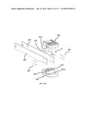 COMMUNICATION TOWER PANEL SECURITY DEVICE EMPLOYING FLEXIBLE PLASTIC     BANDING AND A CONNECTING/TENSIONING ASSEMBLY HAVING PASS-THROUGH CHANNELS     FOR SAFELY SECURING RADIATION-TRANSPARENT PANELS COVERING ANTENNA SERVICE     BAYS OF A WIRELESS TELECOMMUNICATION TOWER diagram and image