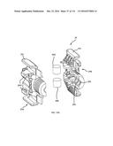 COMMUNICATION TOWER PANEL SECURITY DEVICE EMPLOYING FLEXIBLE PLASTIC     BANDING AND A CONNECTING/TENSIONING ASSEMBLY HAVING PASS-THROUGH CHANNELS     FOR SAFELY SECURING RADIATION-TRANSPARENT PANELS COVERING ANTENNA SERVICE     BAYS OF A WIRELESS TELECOMMUNICATION TOWER diagram and image