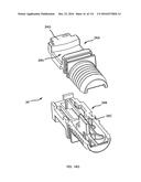 COMMUNICATION TOWER PANEL SECURITY DEVICE EMPLOYING FLEXIBLE PLASTIC     BANDING AND A CONNECTING/TENSIONING ASSEMBLY HAVING PASS-THROUGH CHANNELS     FOR SAFELY SECURING RADIATION-TRANSPARENT PANELS COVERING ANTENNA SERVICE     BAYS OF A WIRELESS TELECOMMUNICATION TOWER diagram and image