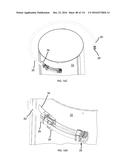 COMMUNICATION TOWER PANEL SECURITY DEVICE EMPLOYING FLEXIBLE PLASTIC     BANDING AND A CONNECTING/TENSIONING ASSEMBLY HAVING PASS-THROUGH CHANNELS     FOR SAFELY SECURING RADIATION-TRANSPARENT PANELS COVERING ANTENNA SERVICE     BAYS OF A WIRELESS TELECOMMUNICATION TOWER diagram and image