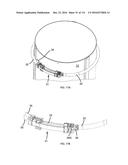 COMMUNICATION TOWER PANEL SECURITY DEVICE EMPLOYING FLEXIBLE PLASTIC     BANDING AND A CONNECTING/TENSIONING ASSEMBLY HAVING PASS-THROUGH CHANNELS     FOR SAFELY SECURING RADIATION-TRANSPARENT PANELS COVERING ANTENNA SERVICE     BAYS OF A WIRELESS TELECOMMUNICATION TOWER diagram and image