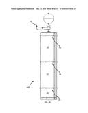 COMMUNICATION TOWER PANEL SECURITY DEVICE EMPLOYING FLEXIBLE PLASTIC     BANDING AND A CONNECTING/TENSIONING ASSEMBLY HAVING PASS-THROUGH CHANNELS     FOR SAFELY SECURING RADIATION-TRANSPARENT PANELS COVERING ANTENNA SERVICE     BAYS OF A WIRELESS TELECOMMUNICATION TOWER diagram and image