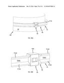 COMMUNICATION TOWER PANEL SECURITY DEVICE EMPLOYING FLEXIBLE PLASTIC     BANDING AND A CONNECTING/TENSIONING ASSEMBLY HAVING PASS-THROUGH CHANNELS     FOR SAFELY SECURING RADIATION-TRANSPARENT PANELS COVERING ANTENNA SERVICE     BAYS OF A WIRELESS TELECOMMUNICATION TOWER diagram and image