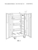 REPOSITIONABLE SHELF SYSTEM FOR DEVICE CHARGING AND STORAGE CABINETS OR     CARTS diagram and image
