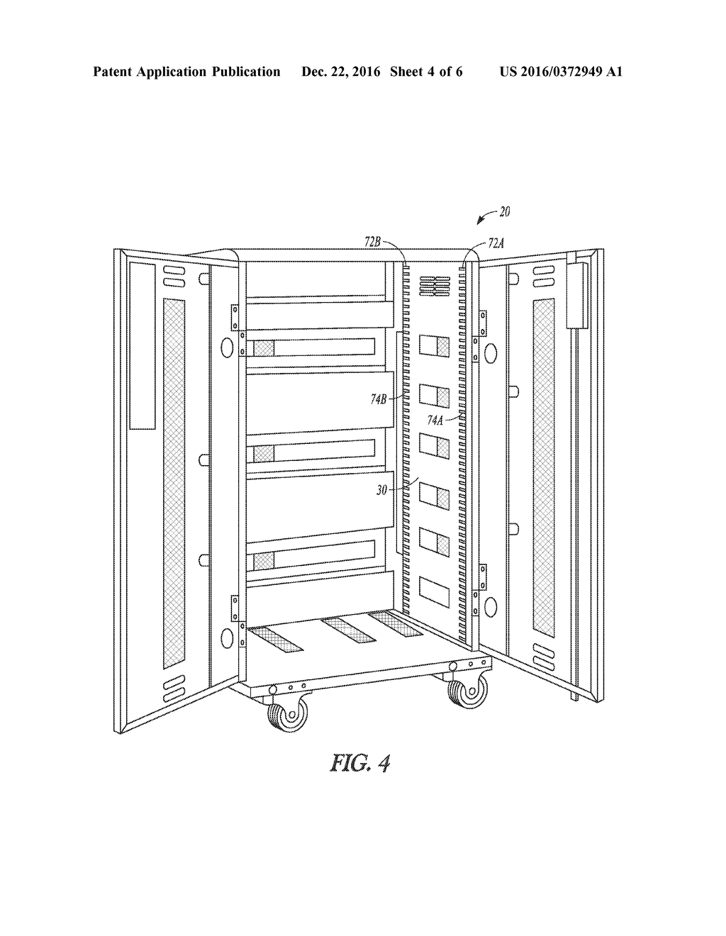REPOSITIONABLE SHELF SYSTEM FOR DEVICE CHARGING AND STORAGE CABINETS OR     CARTS - diagram, schematic, and image 05