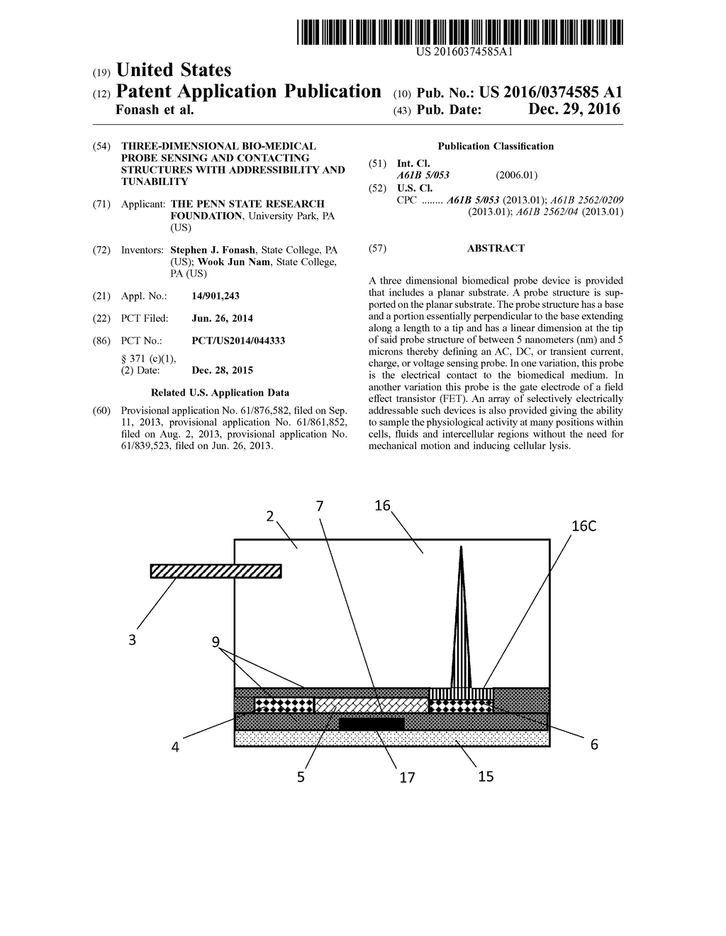 THREE-DIMENSIONAL BIO-MEDICAL PROBE SENSING AND CONTACTING STRUCTURES WITH     ADDRESSIBILITY AND TUNABILITY - diagram, schematic, and image 01