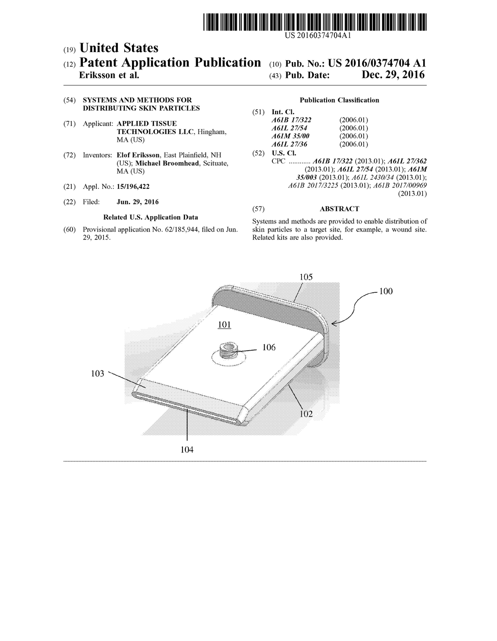 SYSTEMS AND METHODS FOR DISTRIBUTING SKIN PARTICLES - diagram, schematic, and image 01