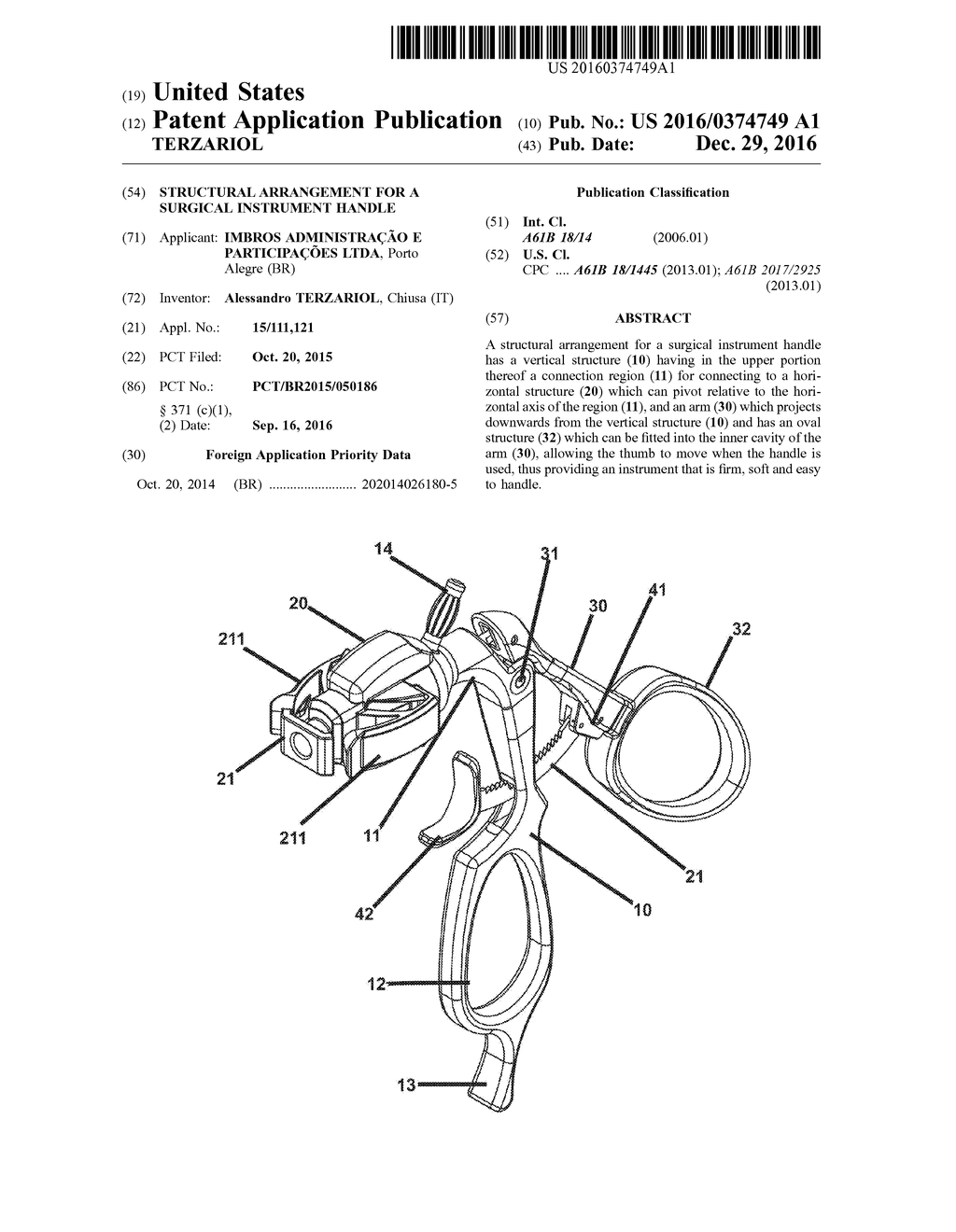 STRUCTURAL ARRANGEMENT FOR A SURGICAL INSTRUMENT HANDLE - diagram, schematic, and image 01