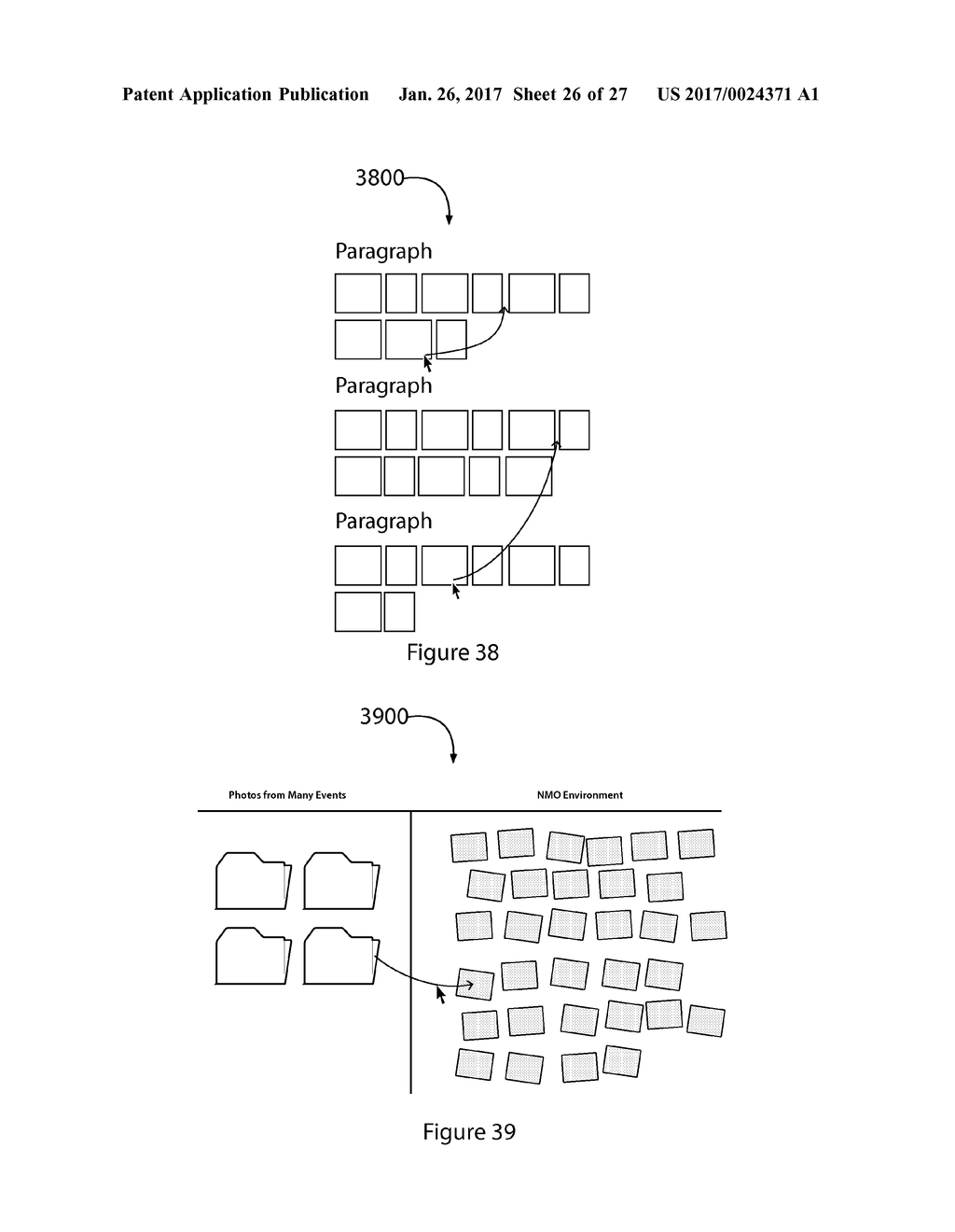 NARRATIVE-BASED MEDIA ORGANIZING SYSTEM FOR TRANSFORMING AND MERGING     GRAPHICAL REPRESENTATIONS OF DIGITAL MEDIA WITHIN A WORK AREA - diagram, schematic, and image 27