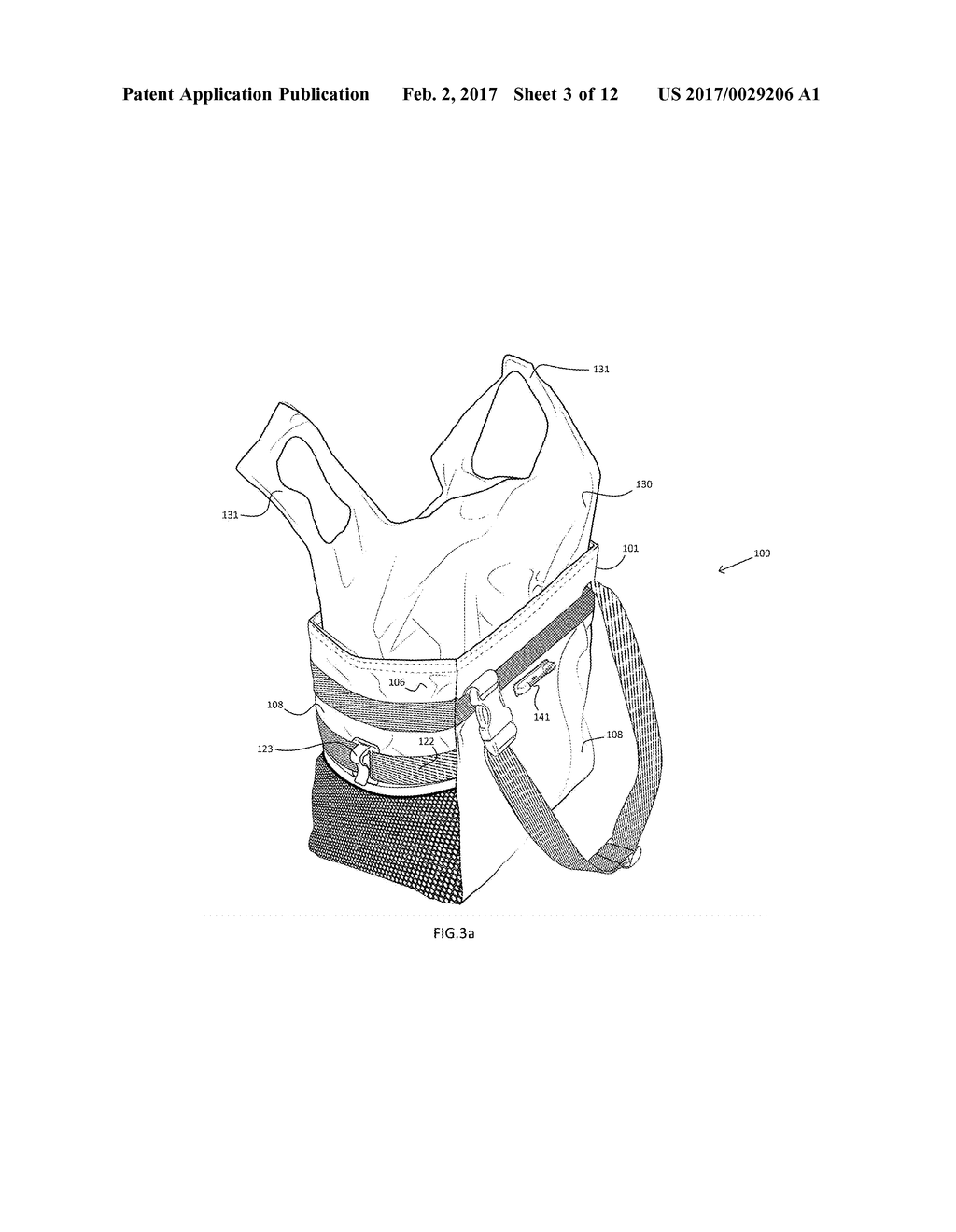 Soft-sided receptacle with restraint means for external liner - diagram, schematic, and image 04