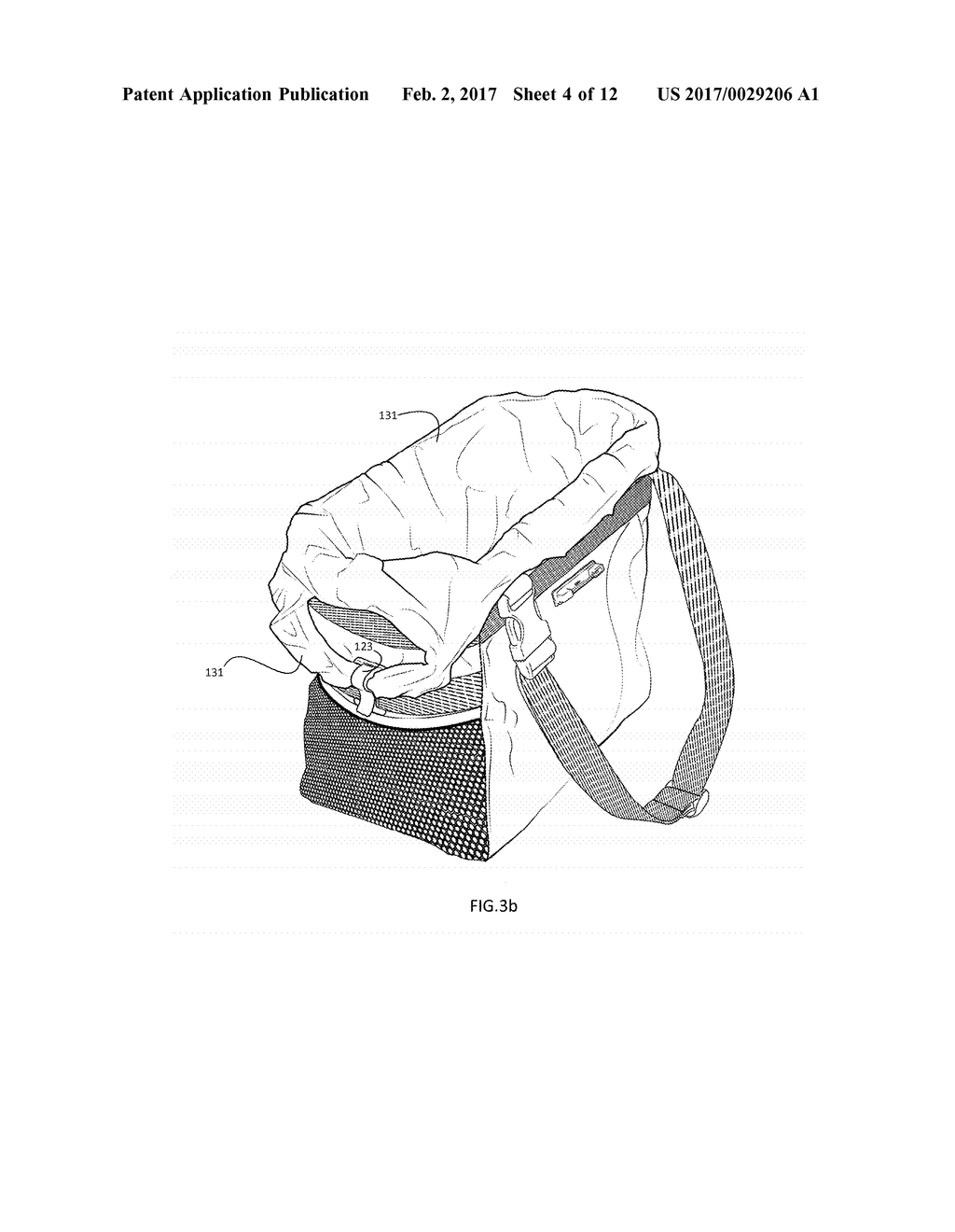 Soft-sided receptacle with restraint means for external liner - diagram, schematic, and image 05