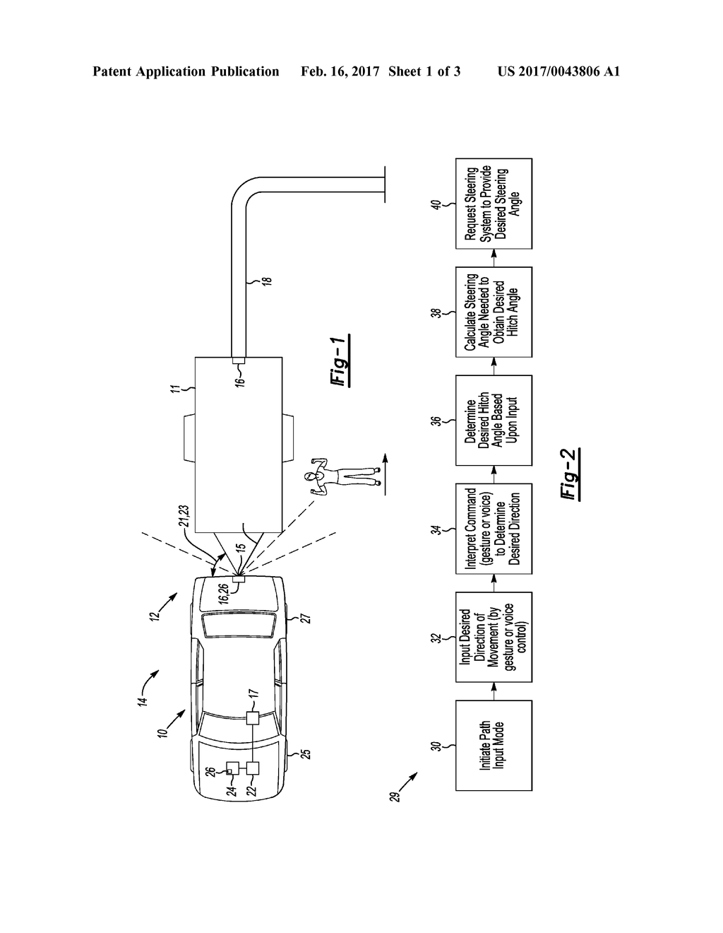 GESTURE CONTROL FROM A REMOTE POSITION FOR REVERSING A VEHICLE AND A     VEHICLE-TRAILER SYSTEM - diagram, schematic, and image 02