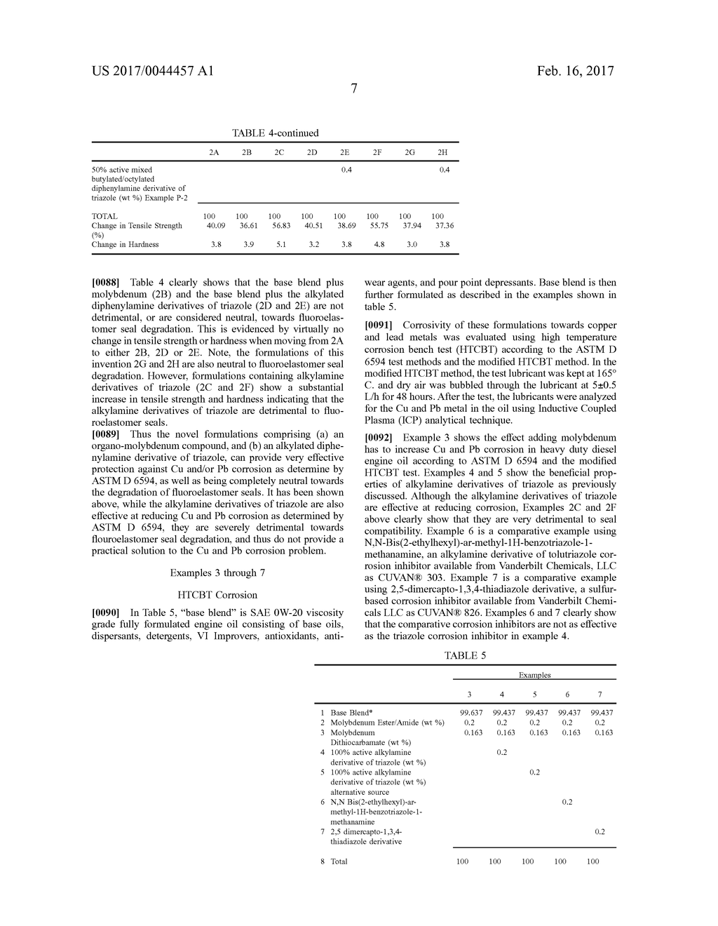 ADDITIVE FOR LUBRICANT COMPOSITIONS COMPRISING AN ORGANOMOLYBDENUM     COMPOUND, AND A DERIVATIZED TRIAZOLE - diagram, schematic, and image 08