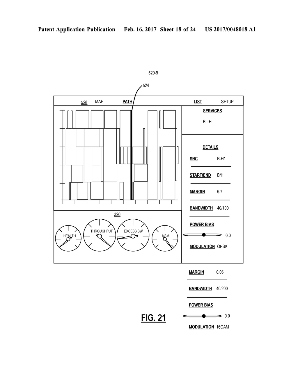 SYSTEMS AND METHODS TO INCREASE CAPACITY IN OPTICAL NETWORKS BASED ON     EXCESS MARGIN - diagram, schematic, and image 19