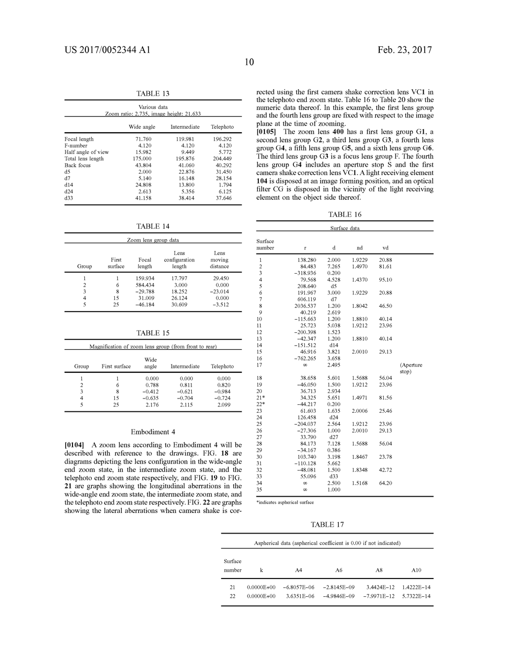 ZOOM LENS AND IMAGING APPARATUS - diagram, schematic, and image 39