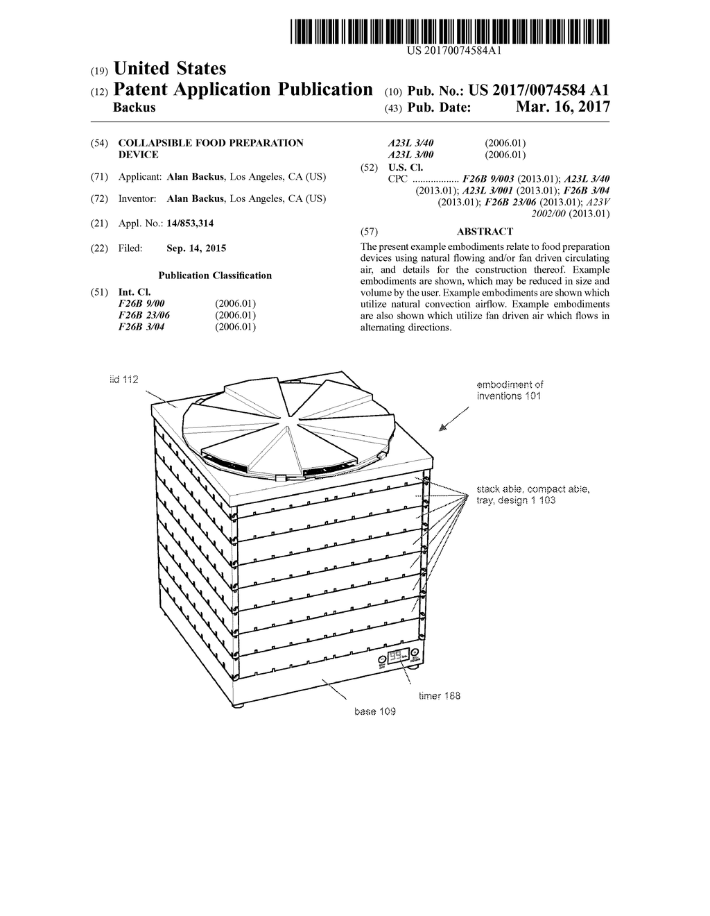 COLLAPSIBLE FOOD PREPARATION DEVICE - diagram, schematic, and image 01