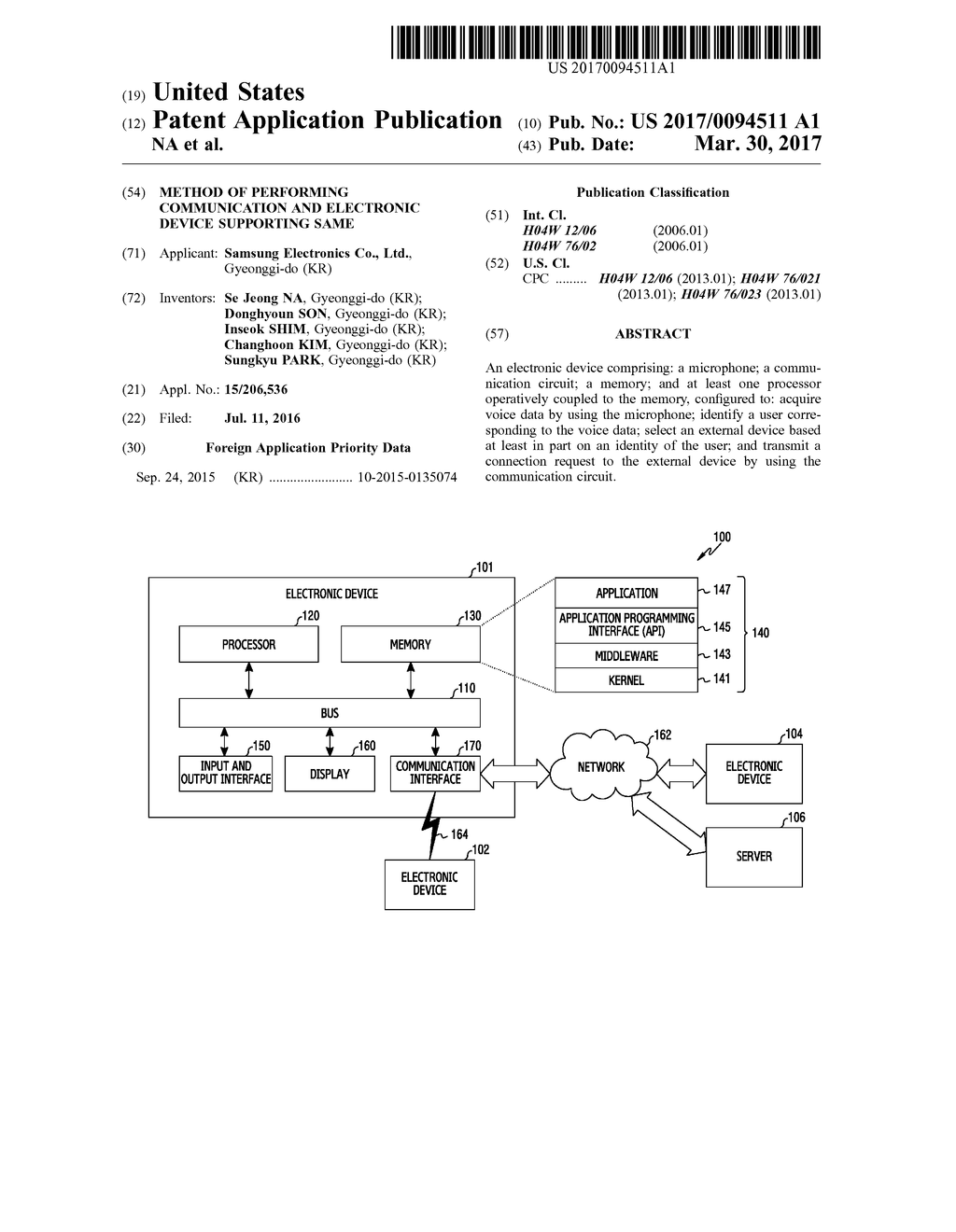 METHOD OF PERFORMING COMMUNICATION AND ELECTRONIC DEVICE SUPPORTING SAME - diagram, schematic, and image 01