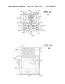 PACKAGED ELECTRONIC DEVICE HAVING INTEGRATED ANTENNA AND LOCKING STRUCTURE diagram and image